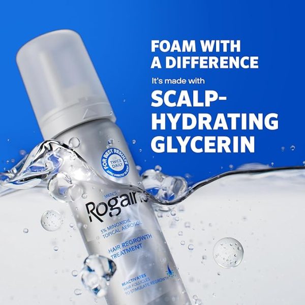 Men's Rogaine 5% Minoxidil Topical Aerosol Hair Regrowth Treatment Reactivates Easy - To -Use Foam 60gm - Image 2